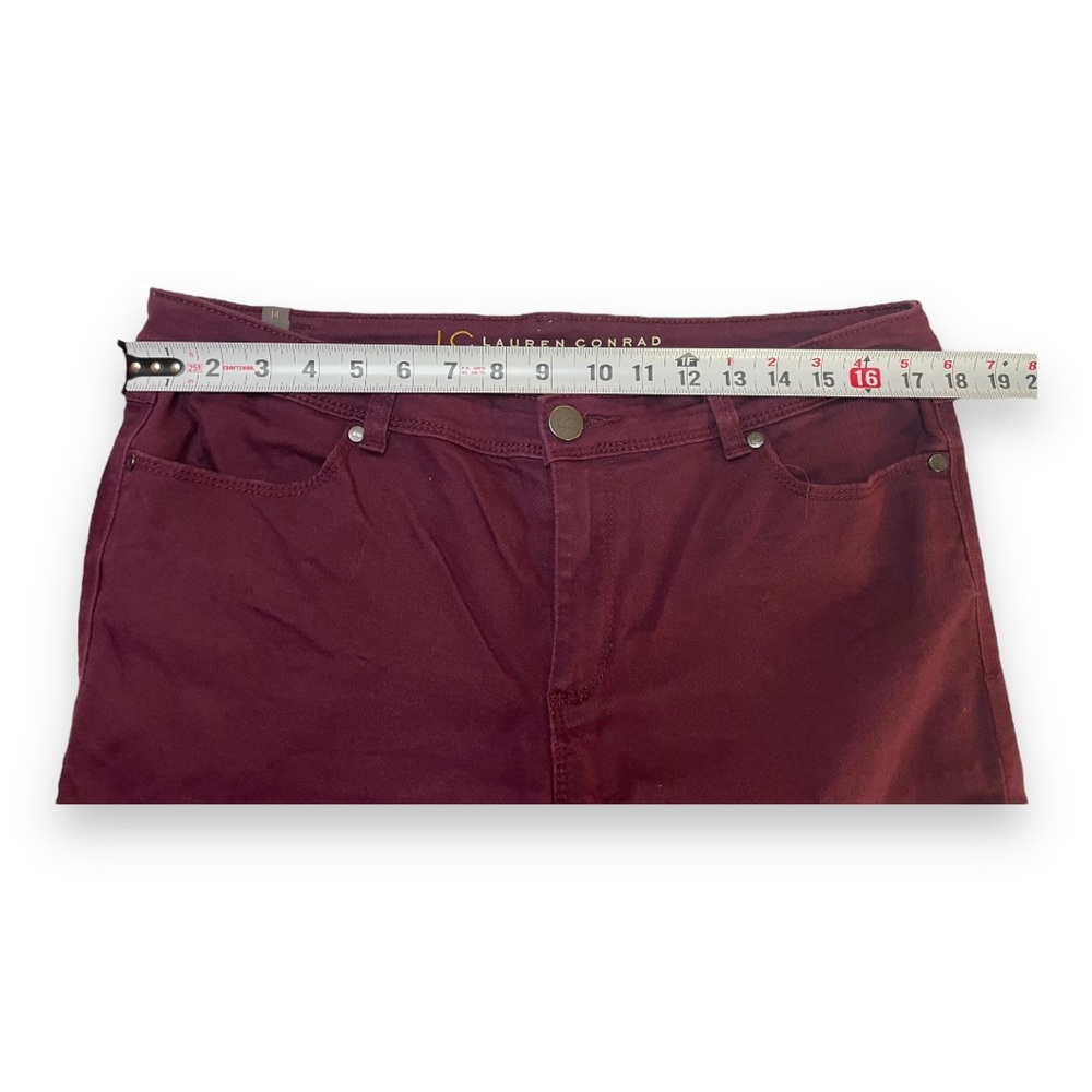 Lauren Conrad Maroon Skinny‎ Jeans Size 14 - Picture 8 of 8
